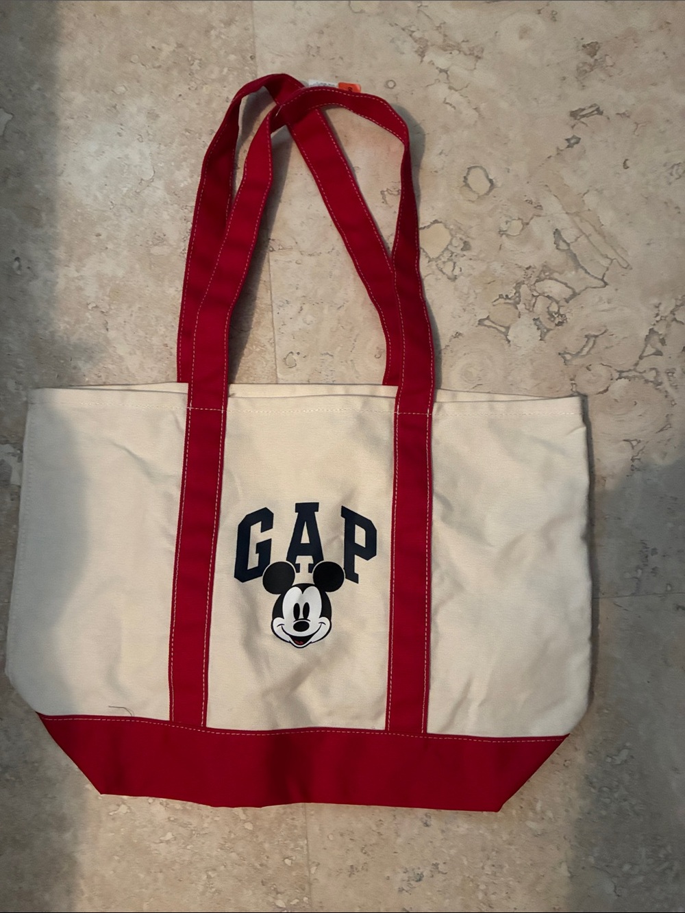GAP Cream & Red Mickey Canvas Tote